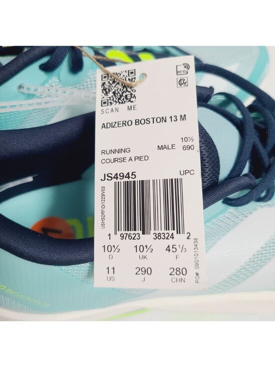 NEW Adidas Adizero Boston 13 Running Shoes JS4945 Size 11 Flash Aqua main image 9
